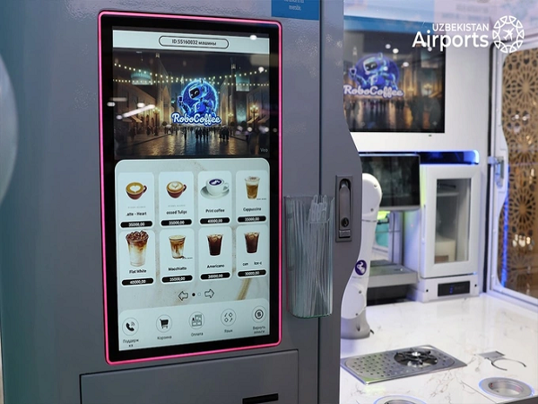 Anno AI Robot Latte Art Printing Kiosk Settled in Tashkent Airport, Uzbekistan